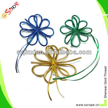 Colorful Metallic Pre-tied Elatic Bow/pre-tied bows with elastic band